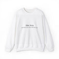 #likeAria - Crewneck Sweatshirt — Minimal 'AD' Back Logo, Subtle Front Text
